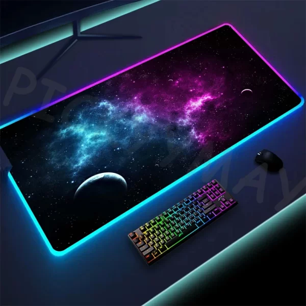 RGB Gaming Mouse Pad – XXL LED Backlit, Space Design, Non-Slip, Luminous Desk Mat - Image 8