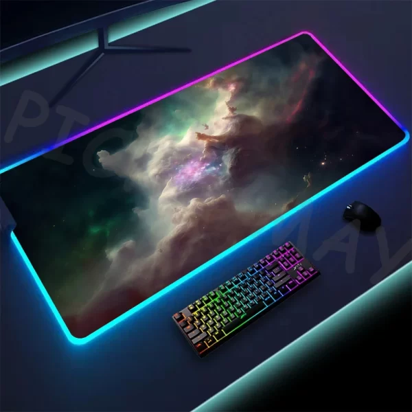 RGB Gaming Mouse Pad – XXL LED Backlit, Space Design, Non-Slip, Luminous Desk Mat - Image 16