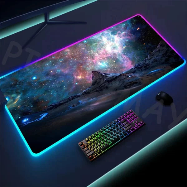 RGB Gaming Mouse Pad – XXL LED Backlit, Space Design, Non-Slip, Luminous Desk Mat - Image 11