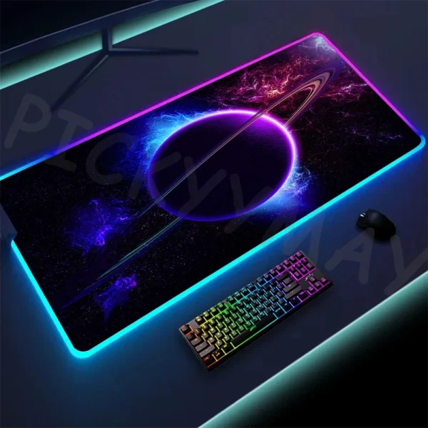 RGB Gaming Mouse Pad – XXL LED Backlit, Space Design, Non-Slip, Luminous Desk Mat - Image 7