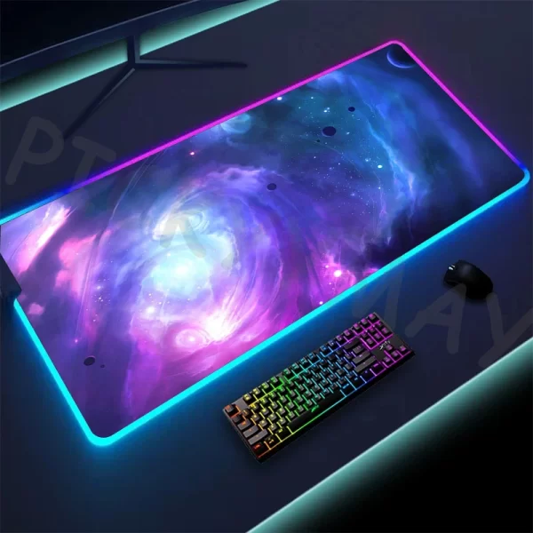 RGB Gaming Mouse Pad – XXL LED Backlit, Space Design, Non-Slip, Luminous Desk Mat - Image 10