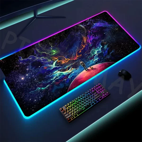 RGB Gaming Mouse Pad – XXL LED Backlit, Space Design, Non-Slip, Luminous Desk Mat - Image 4