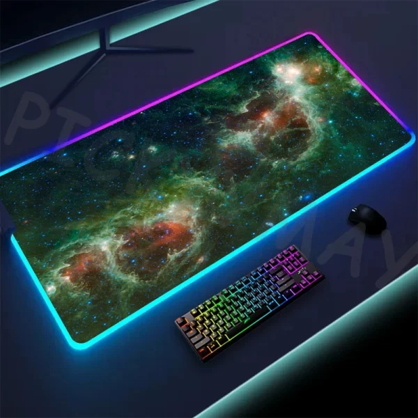 RGB Gaming Mouse Pad – XXL LED Backlit, Space Design, Non-Slip, Luminous Desk Mat - Image 15