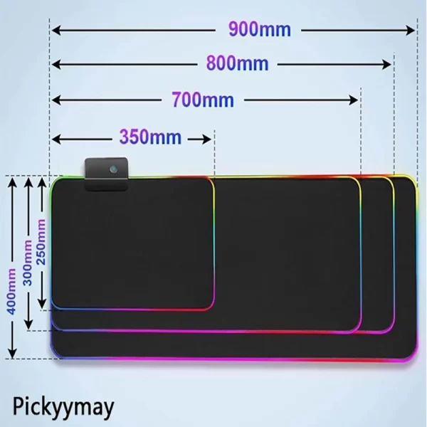RGB Gaming Mouse Pad – XXL LED Backlit, Space Design, Non-Slip, Luminous Desk Mat - Image 19