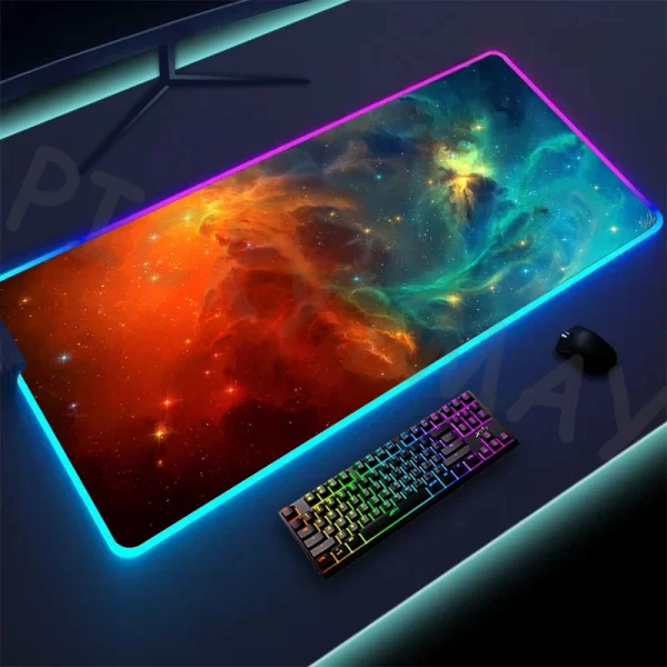 RGB Gaming Mouse Pad – XXL LED Backlit, Space Design, Non-Slip, Luminous Desk Mat - Image 17
