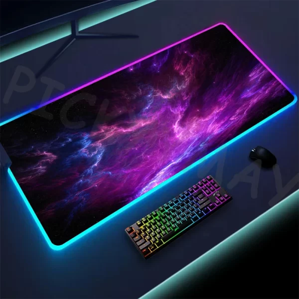 RGB Gaming Mouse Pad – XXL LED Backlit, Space Design, Non-Slip, Luminous Desk Mat - Image 13